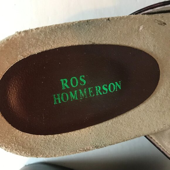 Ros Hommerson Brown Leather & Gold Wedge Slide Sandals Womens 11M - Picture 5 of 10